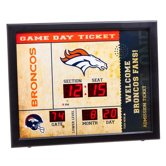 Bluetooth Scoreboard Wall Clock Denver Broncos - MamySports