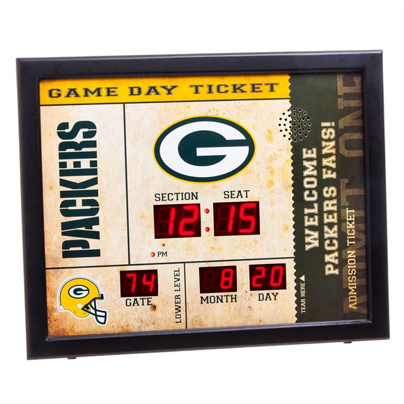 Bluetooth Scoreboard Wall Clock Green Bay Packers - MamySports
