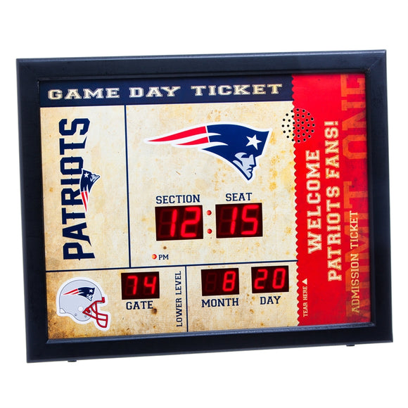 Bluetooth Scoreboard Wall Clock New England Patriots - MamySports