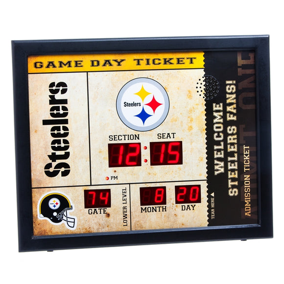 Bluetooth Scoreboard Wall Clock Pittsburgh Steelers - MamySports