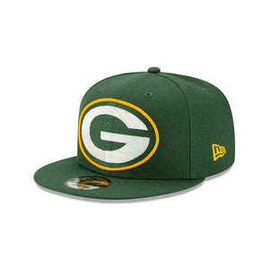 Green Bay Packers New Era Brand NFL 9Fifty Big XL Logo Threads Adjustable Snapback Hat Green - MamySports