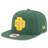 Green Bay Packers New Era Brand Green GB Historic Logo Baycik 9FIFTY Snapback Adjustable Hat Green - MamySports