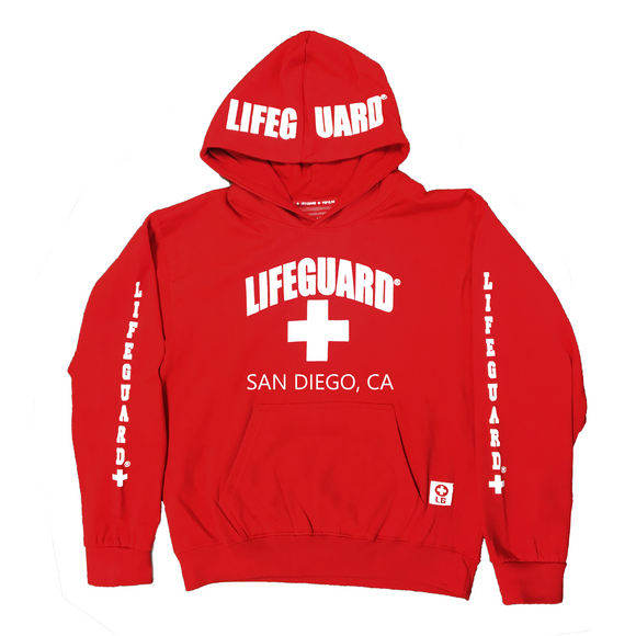 Lifeguard Youth Hoodie (San Diego, CA) Red / White - MamySports