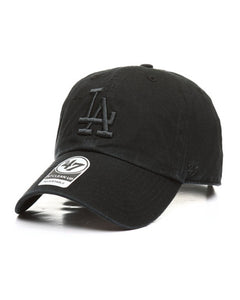 San Diego Dodgers Men's '47 Brand Clean Up Black Tonal Adjustable Hat - MamySports