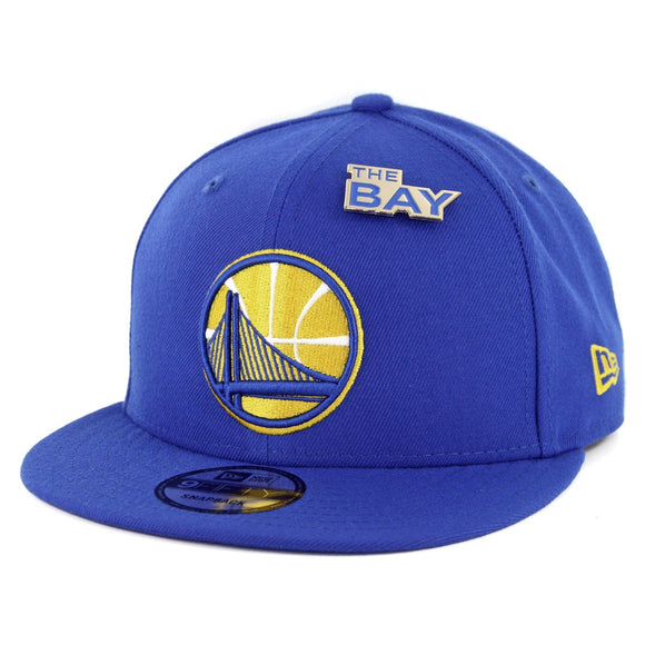 Golden State Warriors New Era Brand NBA 9Fifty Patch Snapback Hat Royal Blue - MamySports