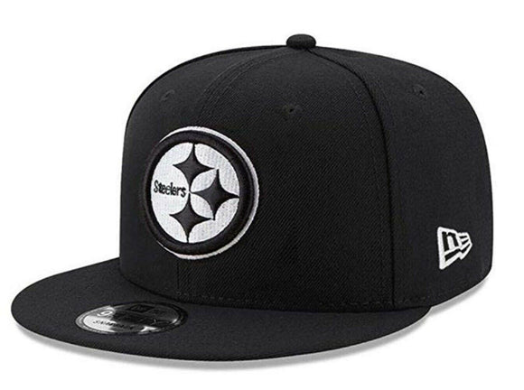 Pittsburgh Steelers New Era Brand NFL 9Fifty Black White Logo Adjustable Snapback - MamySports