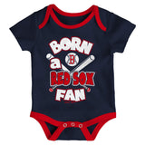 Boston Red Sox Newborn & Infant 3 Piece Creeper Set Born A Fan - MamySports
