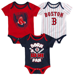 Boston Red Sox Newborn & Infant 3 Piece Creeper Set Born A Fan - MamySports