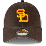 San Diego Padres New Era Cooperstown Collection 1980 Trucker 9FORTY Adjustable Hat - Brown - MamySports