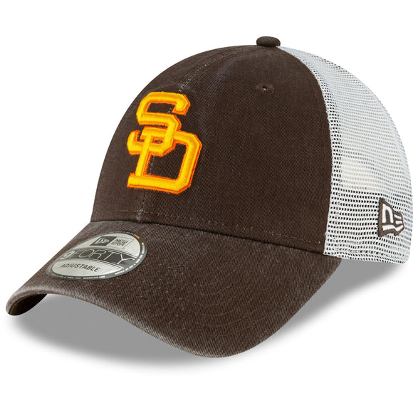 San Diego Padres New Era Cooperstown Collection 1980 Trucker 9FORTY Adjustable Hat - Brown - MamySports