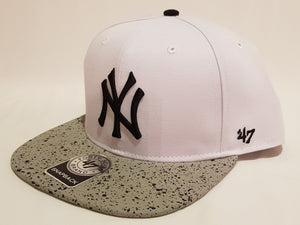 New York Yankees 47 Brand Speckle 47 Captain Snapback 2 Tone White Gray - MamySports