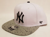 New York Yankees 47 Brand Speckle 47 Captain Snapback 2 Tone White Gray - MamySports