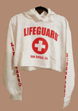 Lifeguard Iconic Cropped Hoodie (San Diego, CA) Red / White - MamySports
