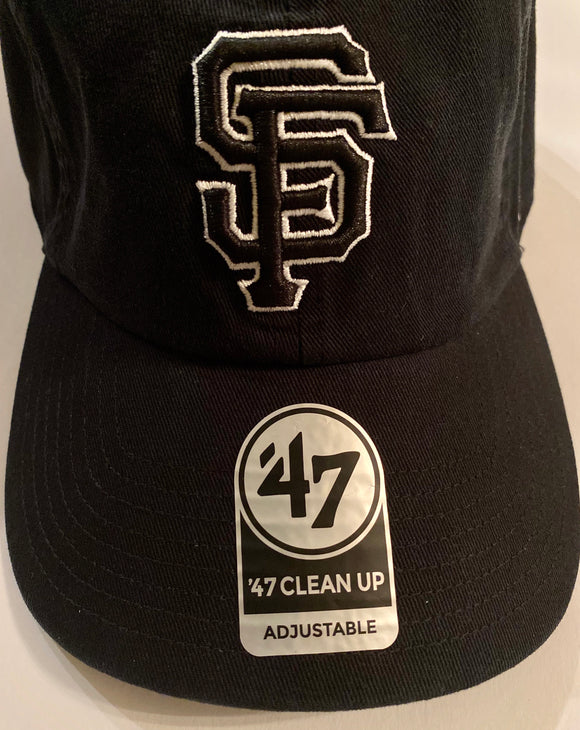 San Francisco Giants 47 Clean Up Adjustable Hat - Black and White Logo - MamySports