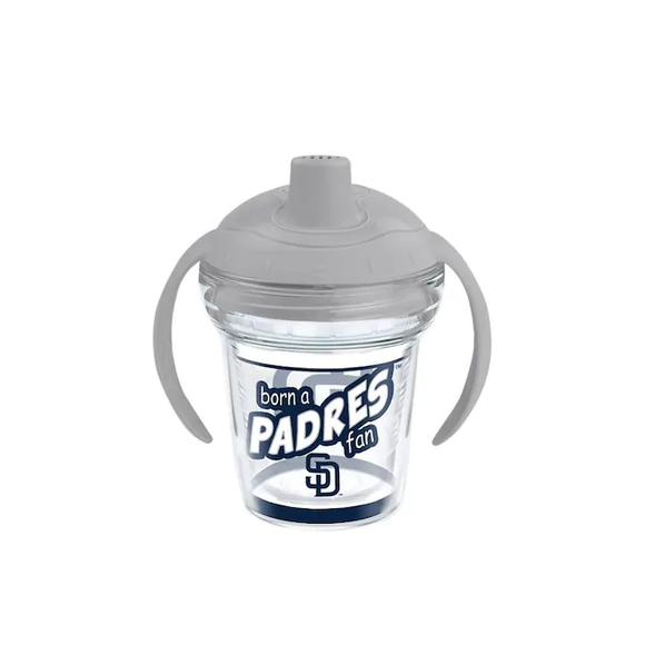 MLB San Diego Padres Born a Fan Tervis Wrap With Sippy Cup Lid 6 oz My First Tervis Sippy Cup, Clear - MamySports