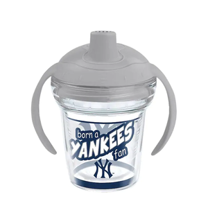 MLB New York Yankees Born a Fan Tervis Wrap With Sippy Cup Lid 6 oz My First Tervis Sippy Cup, Clear - MamySports